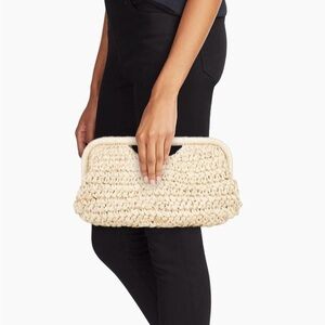 Cult Gaia Aurora Raffia Clutch